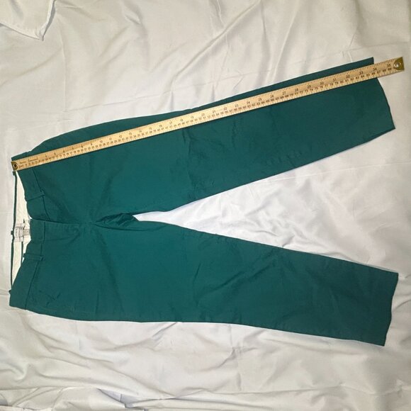J.Crew Café Capri Pants Tailored Cropped Belt Loops Side Pockets Zip Fly Green 4 - Picture 7 of 10